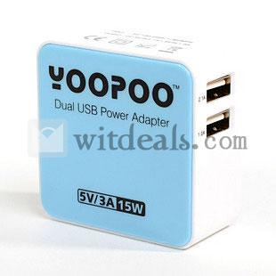 iPad mini充電器　iPad mini充電アダプタ　iPod　iPhone　iPad対応可能　2ポート　ブルー